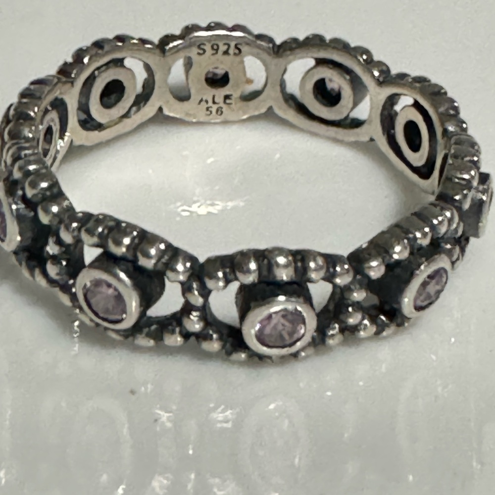 Authentic Pandora Her Majesty Pink CZ silver ring